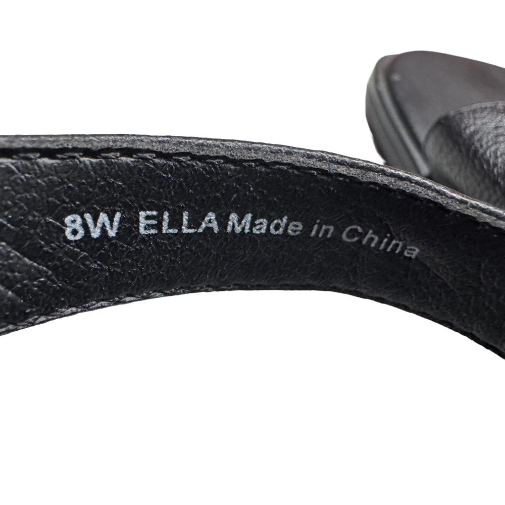 Vionic Ella Black Leather Toe-Loop Slingback Sand… - image 3